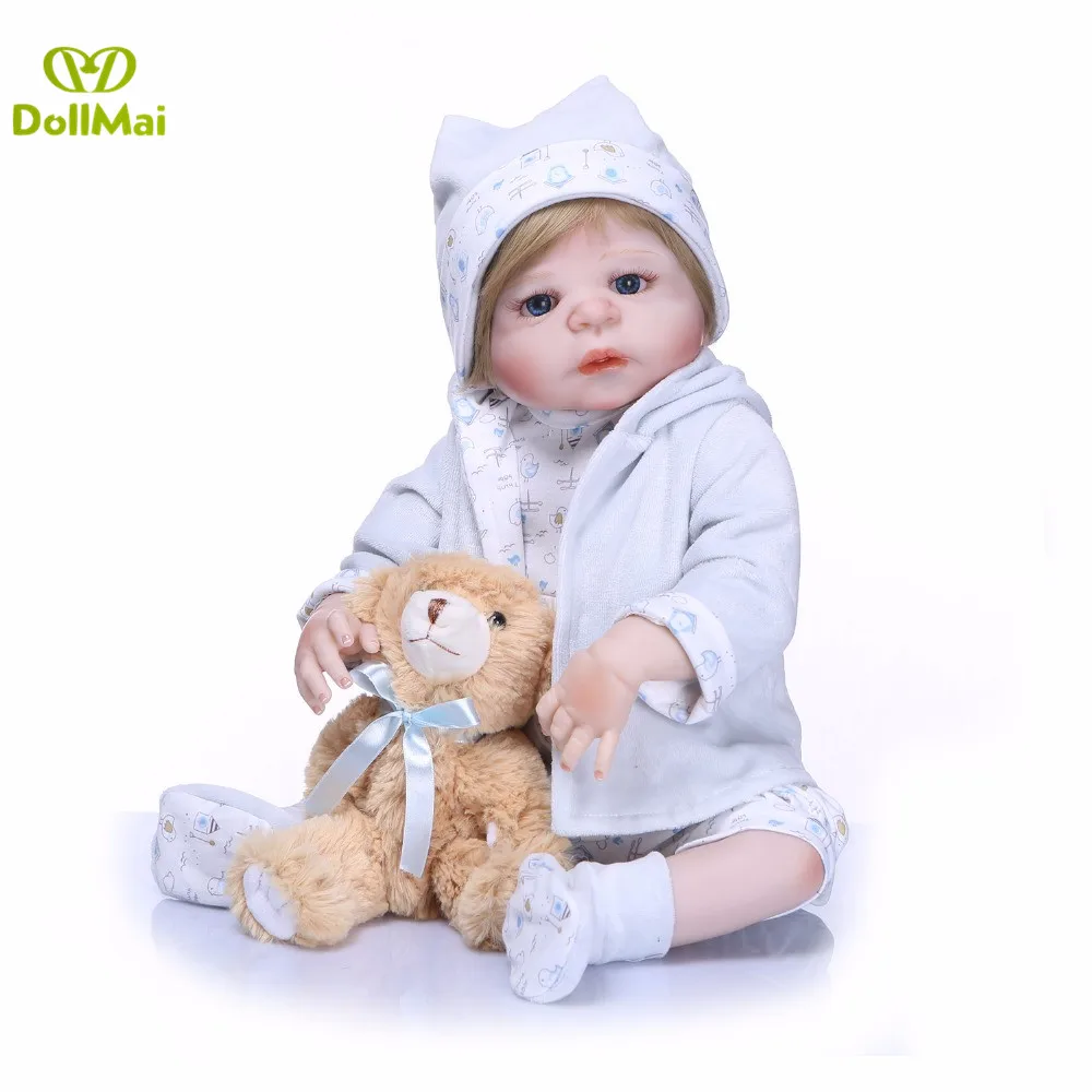 

Reborn doll 57 cm Realistic Full Silicone Reborn Baby boy Doll For Sale Lifelike Bebes reborn alive Dolls Kids Xmas Gifts