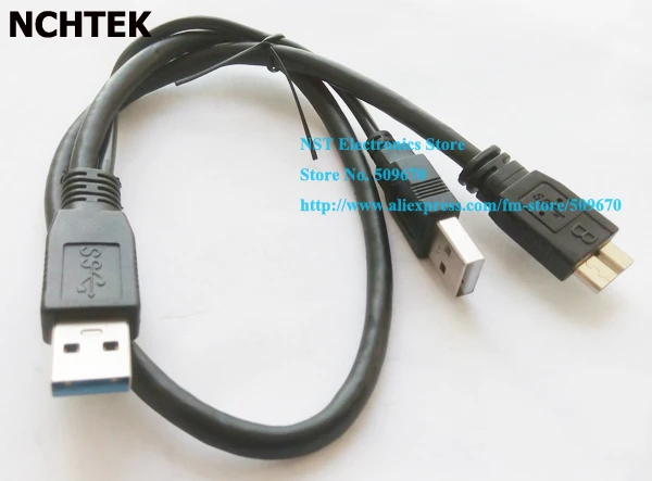 Кабель NCHTEK Two USB 3 0 A Male к Micro Y для мобильного HDD/Бесплатная доставка/1 шт.|male male|male to