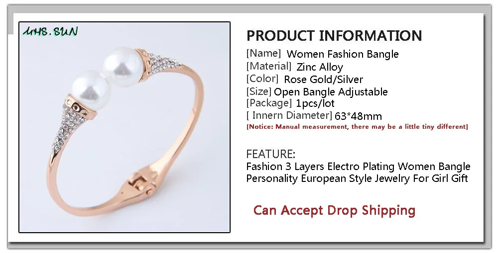 MHS. SUN модный дизайн женские браслеты винтажные розовое золото/серебро браслеты для девочек жемчужные бусины Подвески Украшения Аксессуары 1 шт