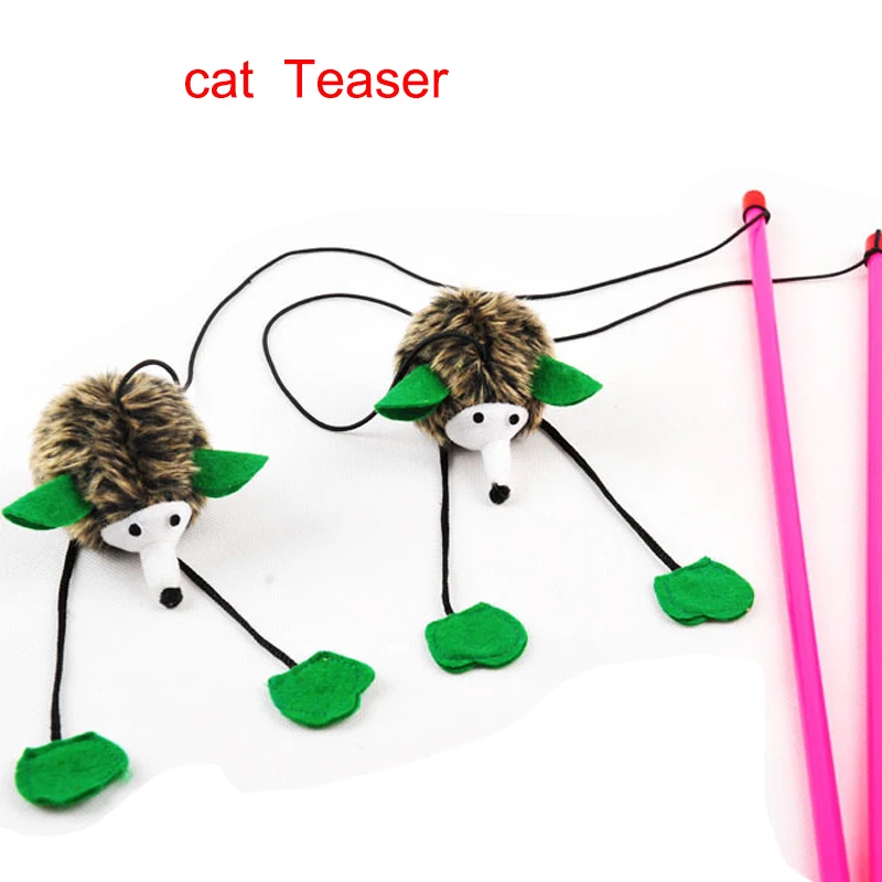 Top Quality Pet Cat Toy Cute the mouse can make a sound Design Bird Teaser Wand Plastic Toy For