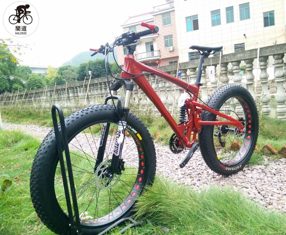 Excellent Kalosse  tire road Beach bicycle  folding mountain bicycle  26*4.0 Tires  Hydraulic brakes Snow  bicycle, 21/24/27/30speed 1