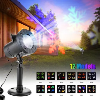 

Dropshipping Indoor Outdoor Holiday Lighting Projection Lamp 12 Mode Spotlight Landscape Projector LED Spotlight Waterproof