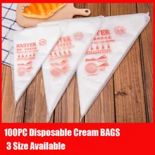 100 шт./лот, маленькие, средние, большие размеры, одноразовые Кондитерские пакеты, Кондитерская насадка