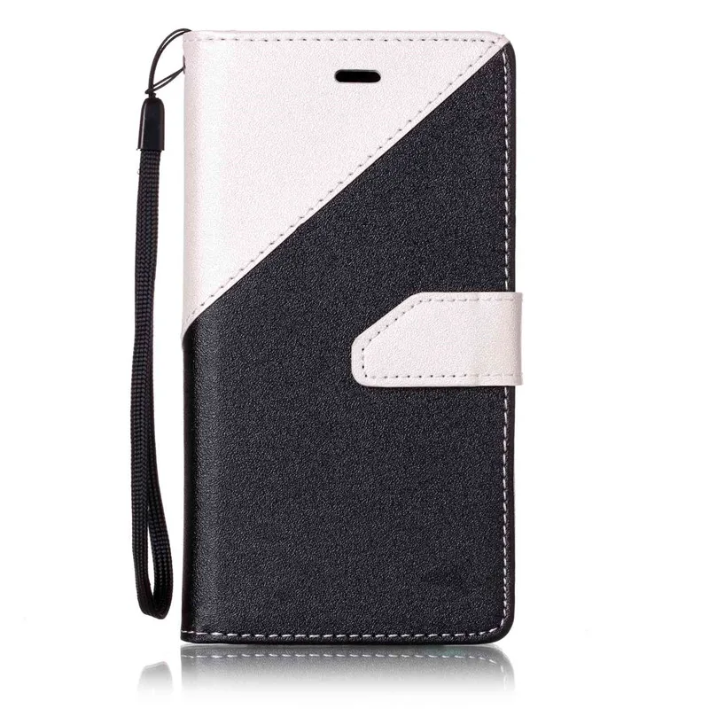 

For Huawei NOVA Leather Case Frosted Double Color Stitching Black And White Wallet Flip Case For Huawei NOVA Silicon Cover 5.0