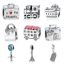 Jclowsexy аутентичный бусины из стерлингового серебра 925 винтажный Римский Колизей сердце подвеска «Путешествие» DIY талисманы Fit Pandora браслет