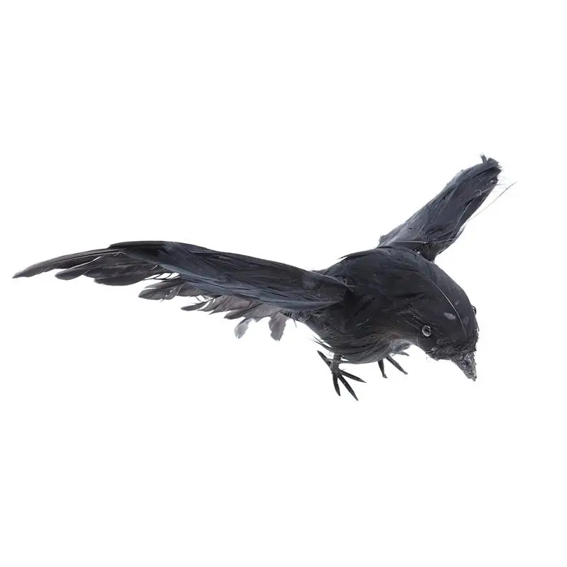 

1 Pc Artificial Feather Birds Winged Black Raven Halloween Props Party Bar Decoration