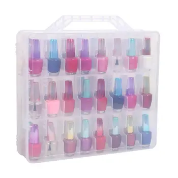 

LUOEM Clear Nail Polish Organizer Holder Case for 48 Bottles Adjustable Dividers