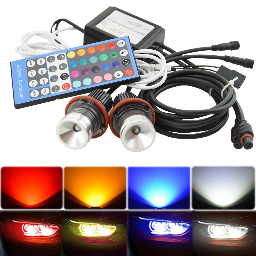 

LED Maker Angel Eyes RGB Remote Control Angel Rings 2x for BMW E39 E53 E60 X3 X5