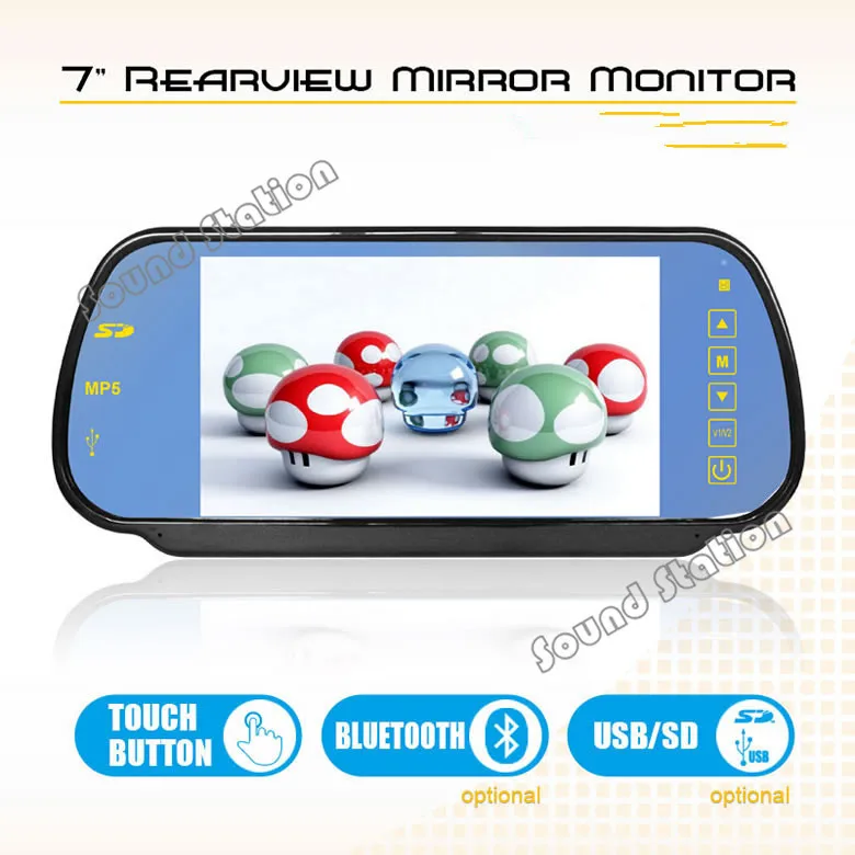 7 inch Color Retrovisor LCD Car RCA Monitor Rear View Mirror Parking / Auto Screen Rearview AV Espelho | Автомобили и мотоциклы