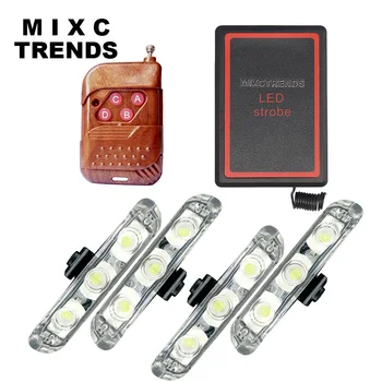 

Wireless Remote Led Flashing Ambulance Police Light 12V Red Blue Yellow White Car Strobe DRL Running Lights for Car Waterproof