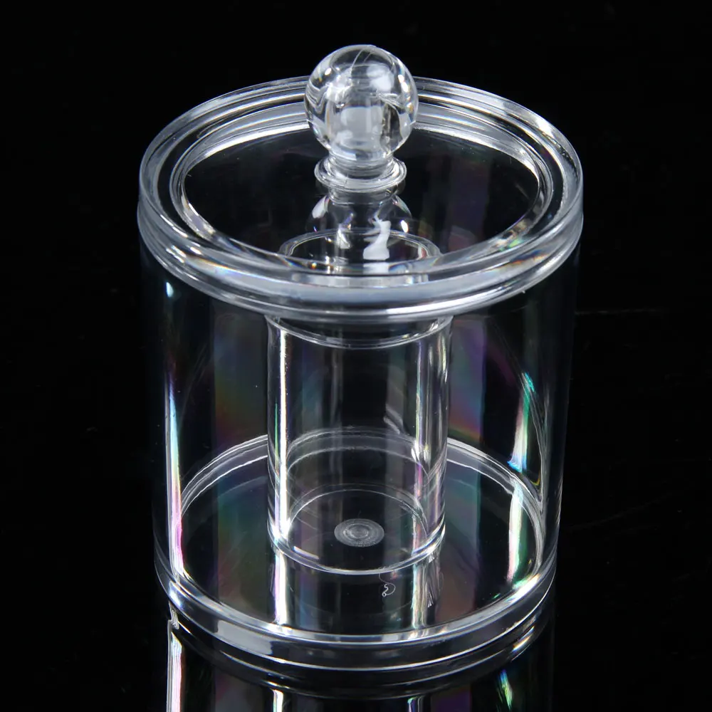 9.3*12cm Acrylic Round Makeup Cotton Pad Organizer Container Storage