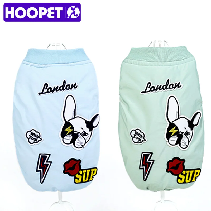 HOOPET Собака печати Куртка Пальто Щенок Одежда Зимняя Теплая Pet Хлопок Мягкий жилет