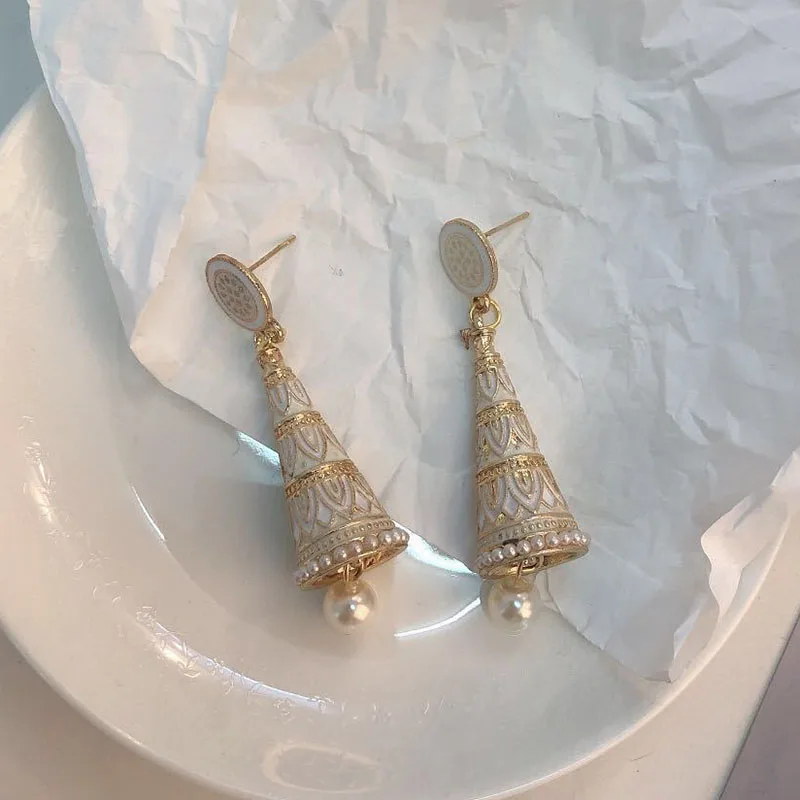 Золотые металлические индийские Jhumki Jhumka минималистичные серьги, корейская мода, винтажные богемные этнические болливудские ювелирные изделия, вечерние аксессуары для ушей