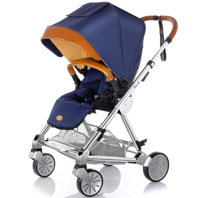 

Pouch Luxury Aluminum Baby Stroller, High Landscape Shock Resistant Folding, Can Sit, Lie Baby, Bb Car, Children's Car
