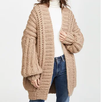 

[EWQ] 2020 New Spring Winter Long Sleeve V-neck Loose Hem Casual Sweater Cotton Thick Cardigans Women Fashion Tide OC680