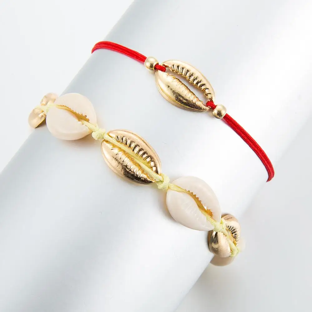 Модные креативные маленькие красные веревки шар оболочки кулон пляж ножной браслет из сплава украшение на ногу Новые ножные браслеты на лодыжке#4J13