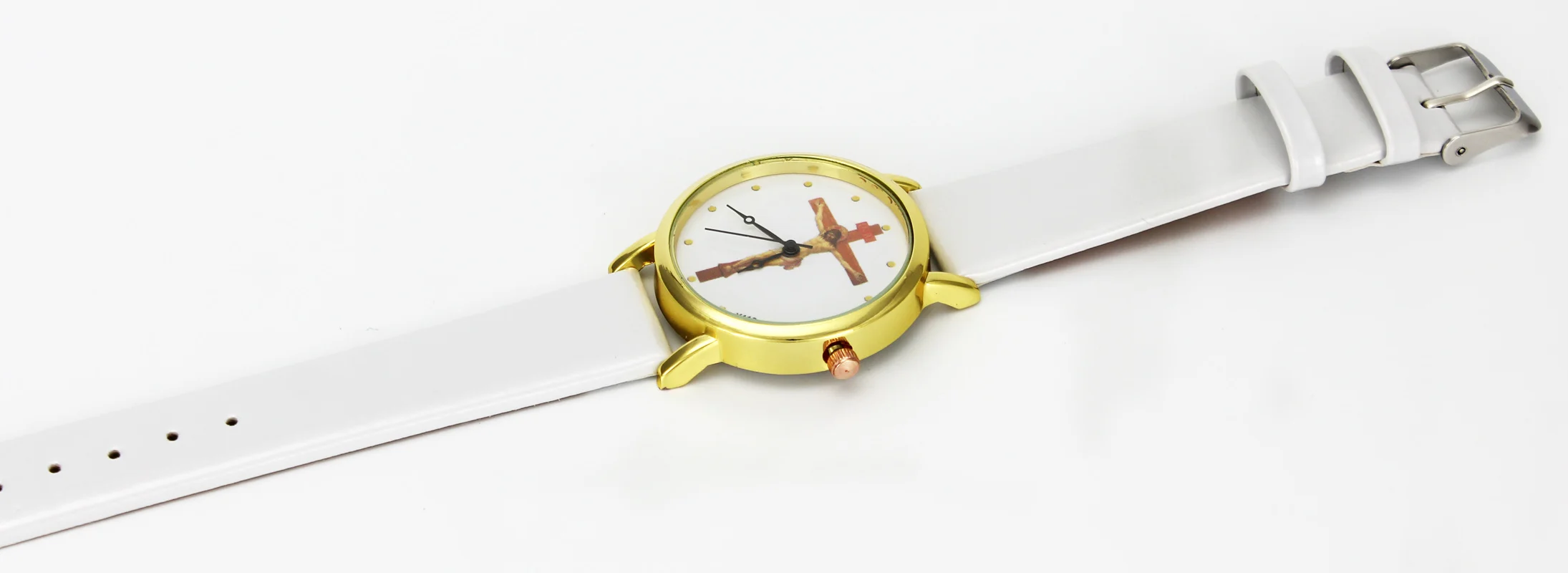 Часы на каждый день с крестиком Иисуса Христа, распятием, христианским христианством, религиозным чехлом, золотой чехол, наручные часы