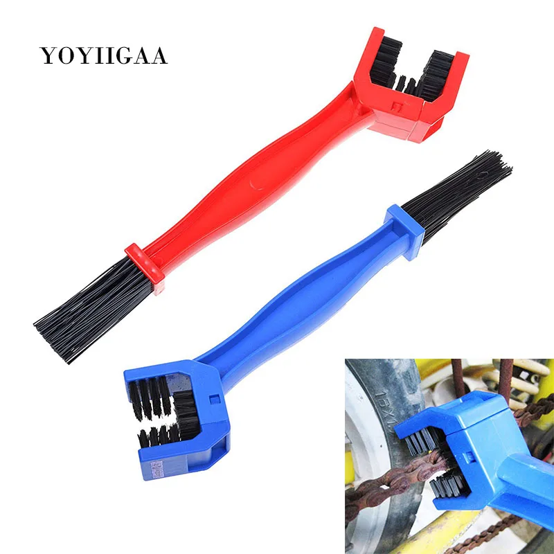Motorcycle Chain Cleaner Red color Akozon Motocross Bike Bicycle Chain Crankset Cleaning Brush Wash Cleaner Tool