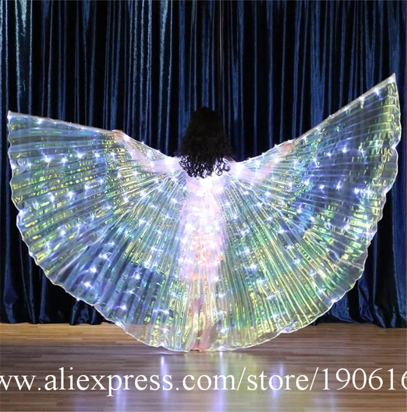 Belly Dance Glowing Wings Cloak Children Fluorescent Butterfly Rainbow Multicolored LED Glowing Wings2