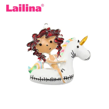 

High Quality Fashion Girl With Enamel Unicorn Pendant Necklace