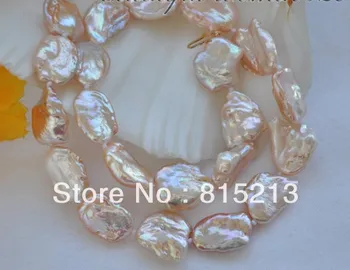 

ddh00223 18mm pink baroque keshi reborn freshwater pearl necklace 16inch