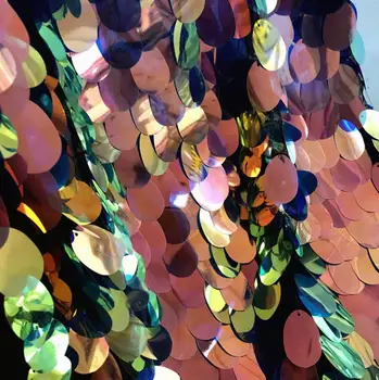 

3Yard Width 130cm Big Laser Sequins Fabric Fish Scale Fabric for Performance Dresses Fahion Clothing Sudio Background Decoration