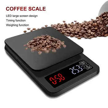 

Mini LCD Digital Electronic Drip Coffee Scale with Timer 3kg/0.1g 5kg/0.1g 10kg/1g Digital Coffee Weight Household Scale CA
