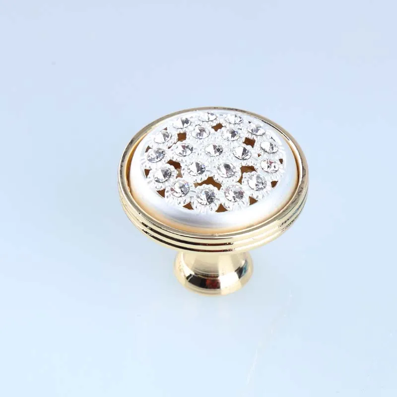 33mm knobs 96 мм 128 мм Мода Делюкс со стразами комод шкаф дверные ручки Серебро Белое золото хрусталя ящика Кабинет Ручка Потяните 5" - Цвет: 33mm knobs