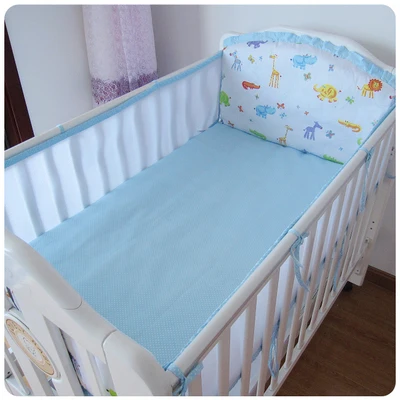 

Promotion! 5PCS Baby bedding sets Children cot bumper Set for summer 100% cotton crib bedding set,include:(4bumper+sheet)