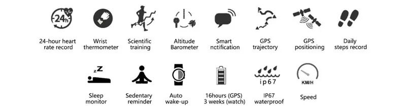 Новые gps Смарт часы водонепроницаемый браслет цветной экран трекер активности в реальном времени пульсометр альтиметр барометр открытый Smartwatch
