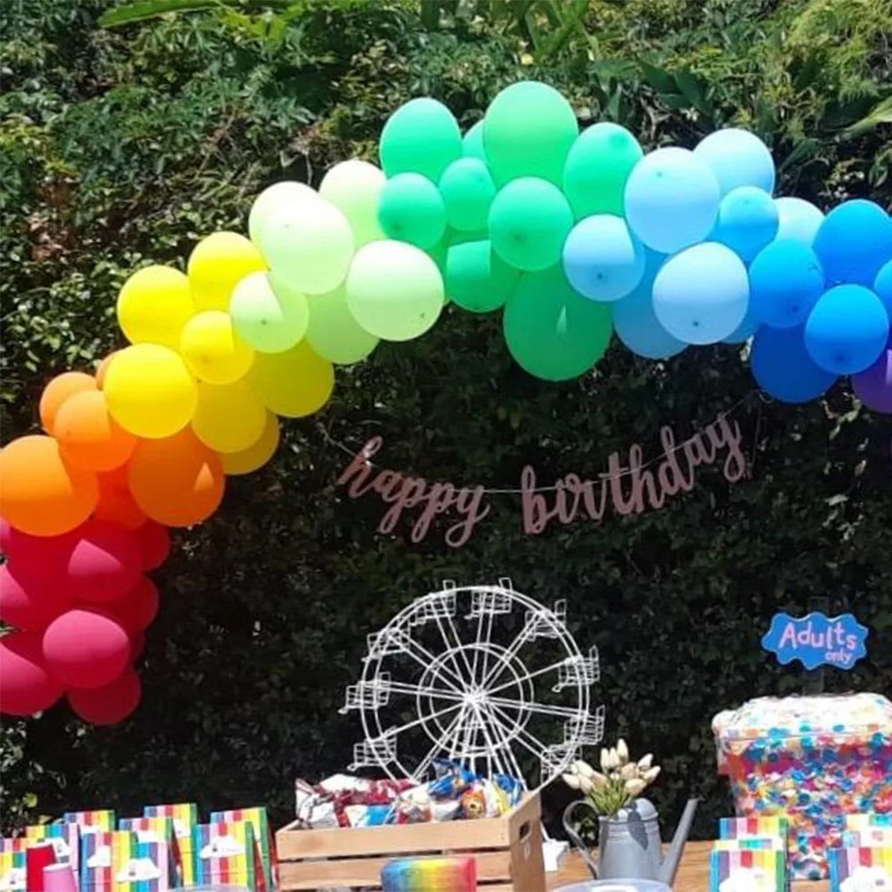 100 шт Разноцветные воздушные шары на день рождения 12 дюймов радужные латексные воздушные шары для свадебного декора вечерние Арка с воздушными шарами