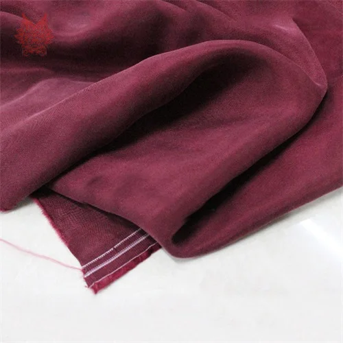 Deep red per pic Китайская дешевая фабричная разноцветная однотонная утяжеленная купро Песочная промытая поддельная шелковая ткань для одежды telas stoffen SP5409 - Цвет: Deep red per pic