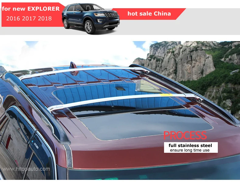 Гарантия качества! Для Ford Explorer багажник на крышу поперечный брус, перекрещенная балка на крышу, 304 нержавеющая сталь, настоящий мощный