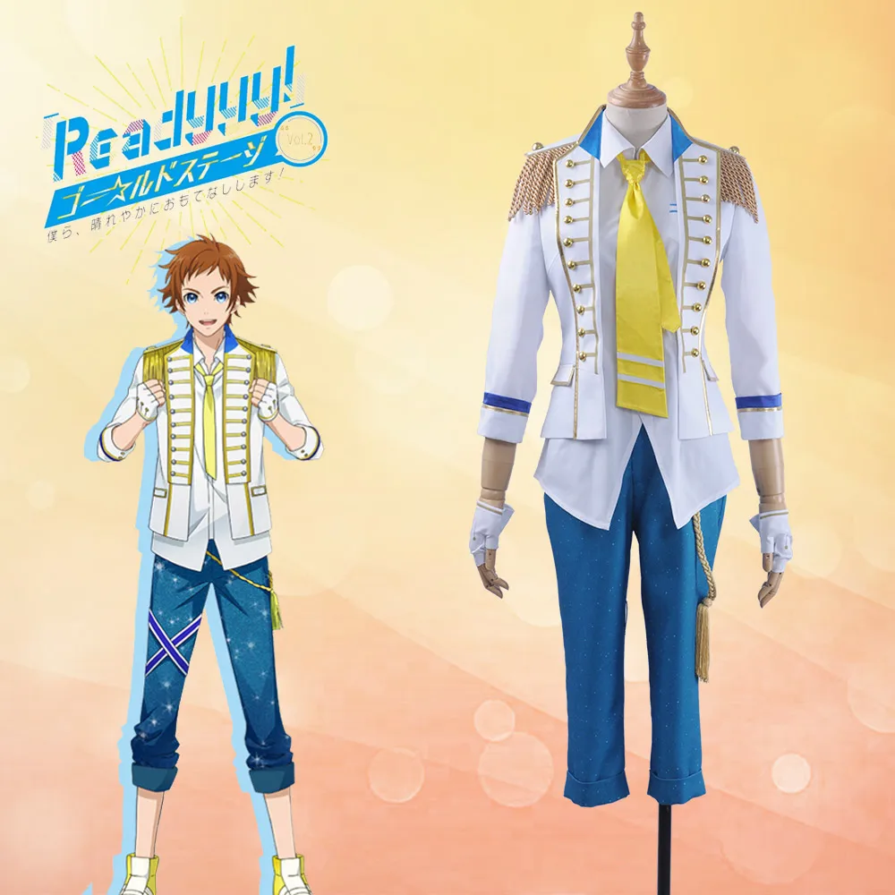 Японская игра Readyyy SP! CA COS Hiro Igarashi белый косплей-костюм Мужская куртка рубашка синие шорты академическая форма галстук перчатки