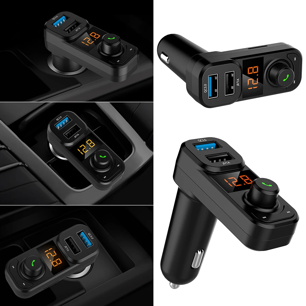 Новое QC3.0 USB двухпортовое зарядное устройство Bluetooth fm-передатчик автомобильный комплект MP3-плеер громкой связи TF USB без потерь музыкальные плееры