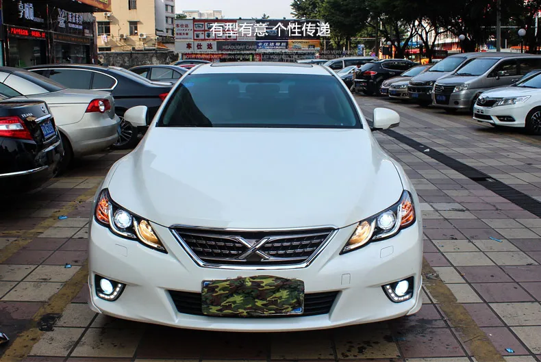 Автомобильный Стильный чехол для фары Toyota Mark X 2012 Mark X светодиодный фонарь DRL H7 D2H Hid вариант Angel Eye Bi Xenon