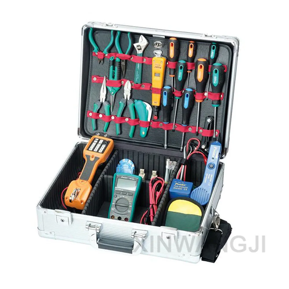 

Pro'skit PK-14019B Professional Telecommunications Installation Maintenance Tools Kit Diagonal Cutting Pliers Telephone Tester
