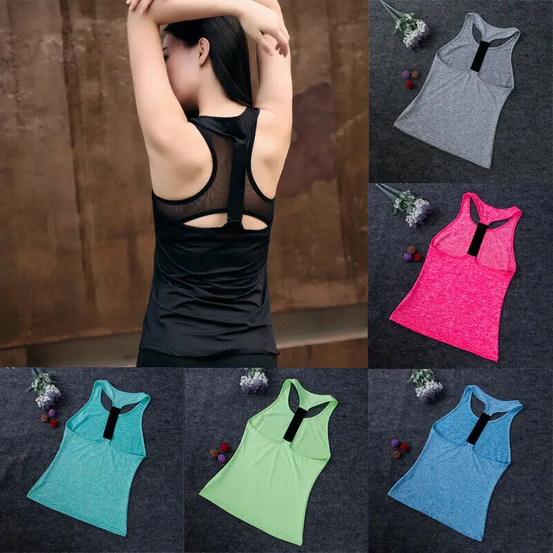Women's Summer Sleeveless Bodybuilding Running Solid Backless Vest Breathable Fitness | Спорт и развлечения