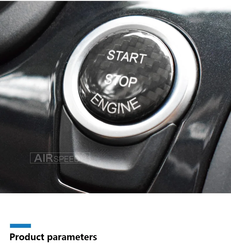 Airspeed for BMW E70 E71 F25 F26 F01 F20 F21 F30 F10 Carbon Fiber Car Engine Start Ignition Button Cover Stickers Interior Trim (9)