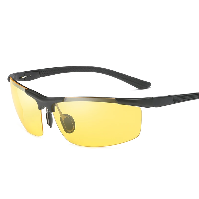 YSO, очки ночного видения, мужские, алюминиево-магниевая оправа, поляризованные очки ночного видения для вождения автомобиля, рыбалки, антибликовые, 8530 - Цвет оправы: Black-Yellow