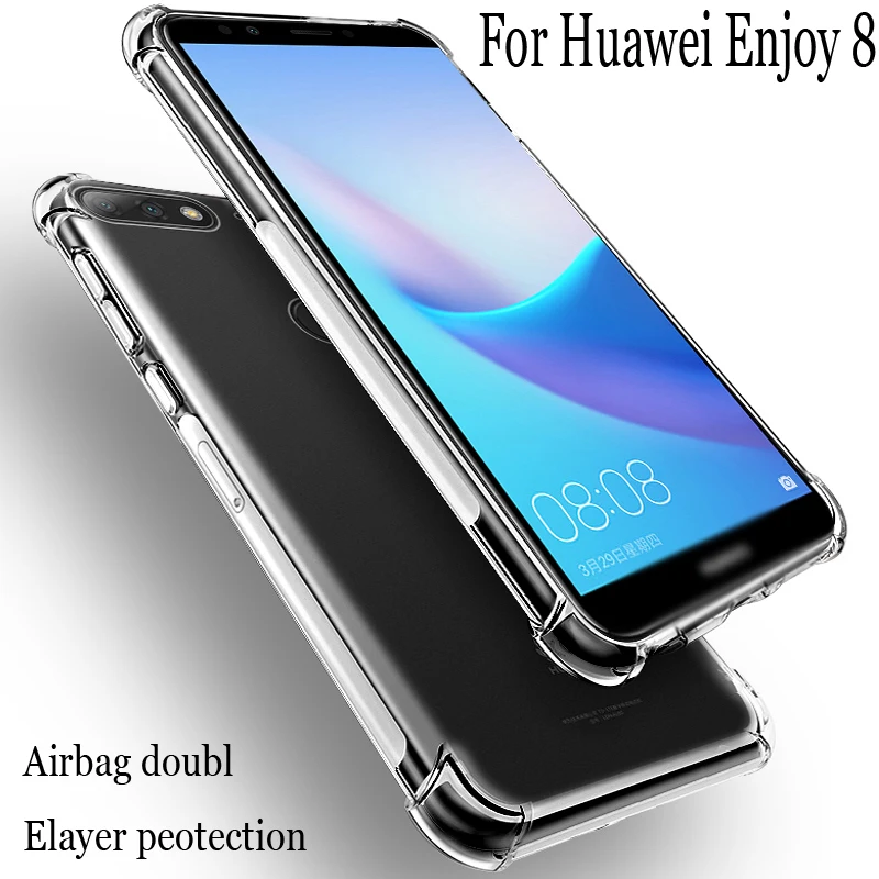 Чехол с воздушной подушкой для Huawei Enjoy 8 прозрачный мягкий Силиконовый ТПУ