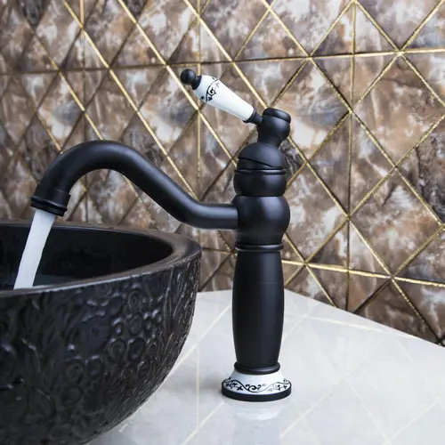 

Shivers Elephant Nose Bathroom Basin Torneira Oil Rubbed Black Bronze 97107 Deck Mounted Single Handle Sink Faucets,Mixer Tap