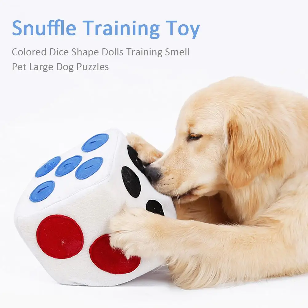 Dogs Plush Toys Colored Dice Shape Dolls Training Smell Pet Large Dog Puzzles Interactive Education | Дом и сад