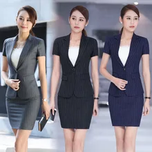 Большие размеры, модные полосатые официальные блейзеры, костюмы с пиджаками и юбкой, Женский деловой костюм, Блейзер, пальто, женские наряды