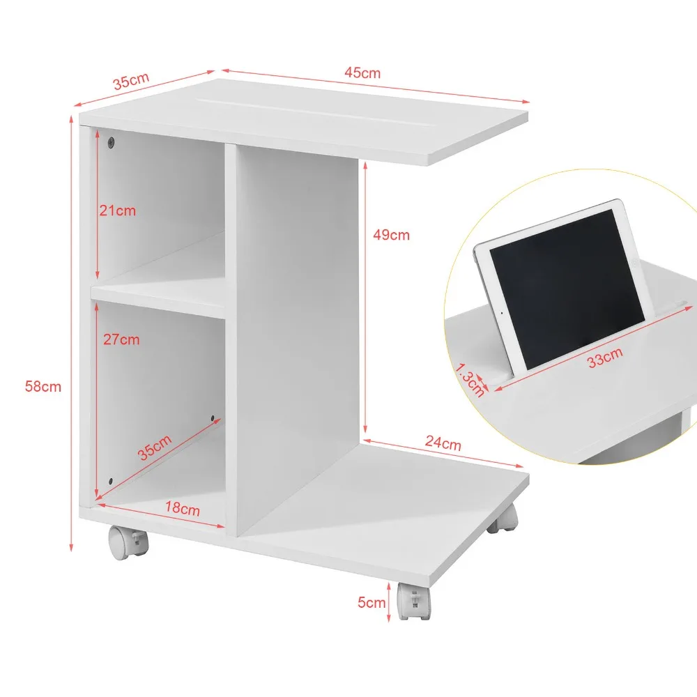 SoBuy FBT48 Modern Side Table End Table Coffee Table on Wheels with 2 Storage Shelves Living Room Furniture SoBuy FBT48 Modern Side Table End Table Coffee Table on Wheels with 2 Storage Shelves Living Room Furniture