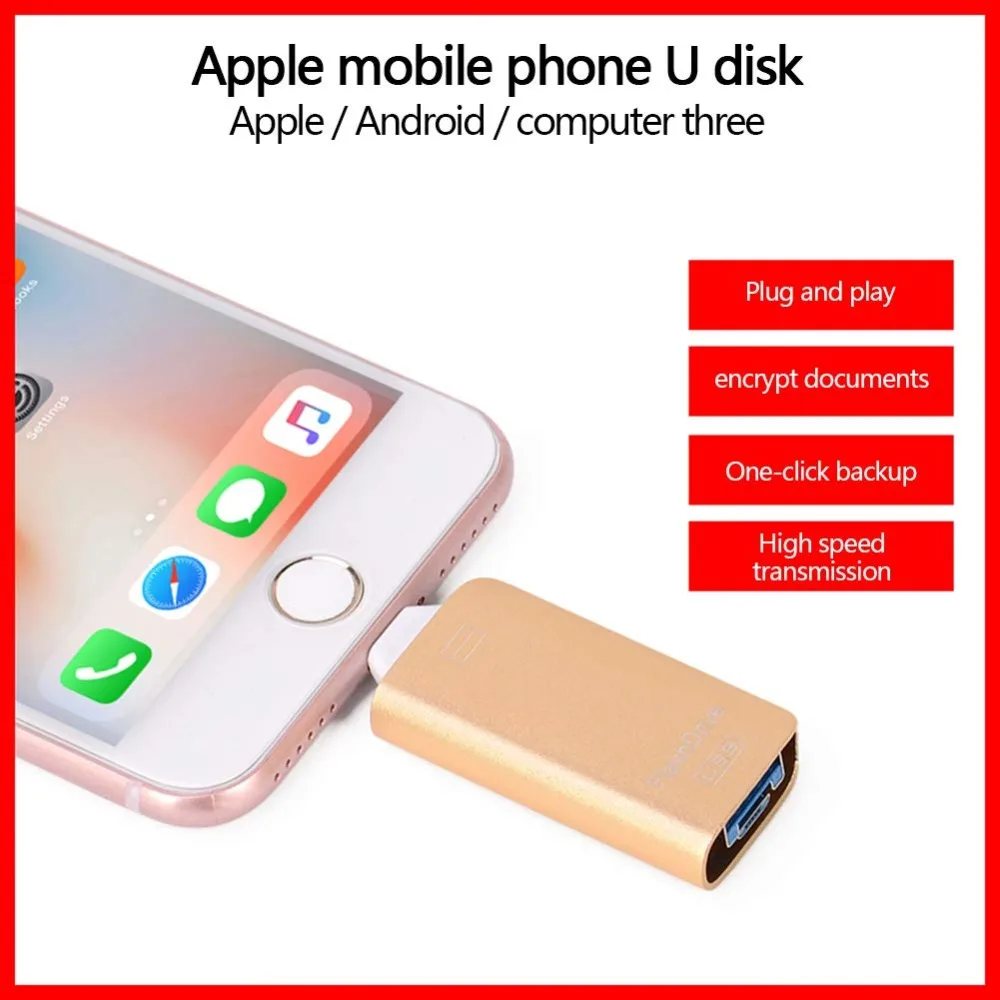 

OTG USB флэш-накопитель 16G 32G 64G 128GB 256GB для iPhone X/8/7 Plus/7/6s Plus/6s/5/5s/SE & iPad флэш-накопитель HD карта памяти 3,0