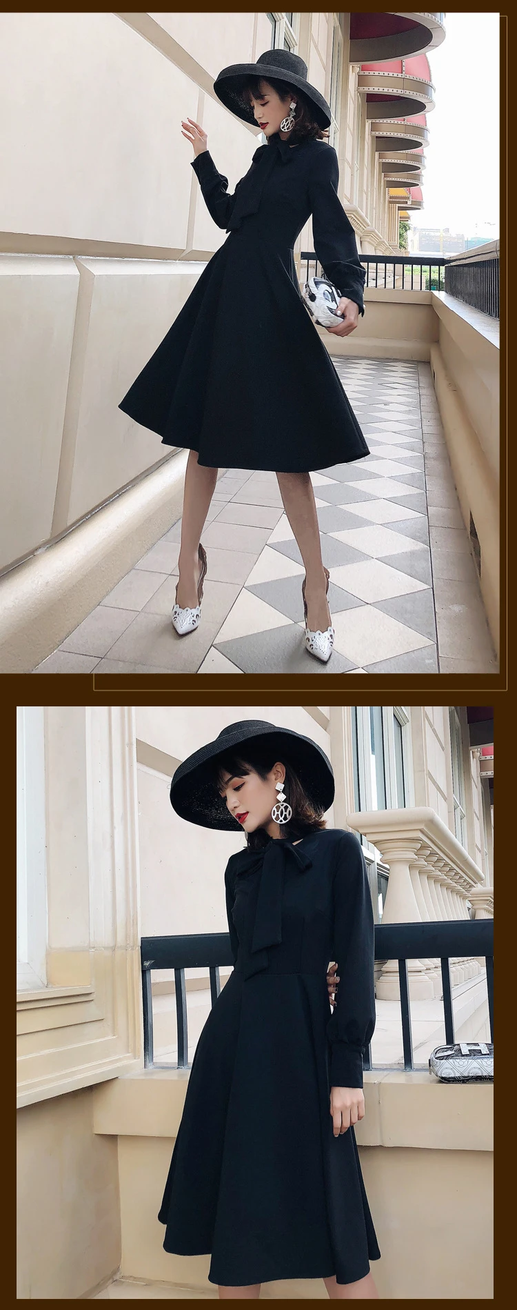 Fashion women temperament holiday bow a-line dress new arrival high quality comfortable solid color sweet cute formal dress