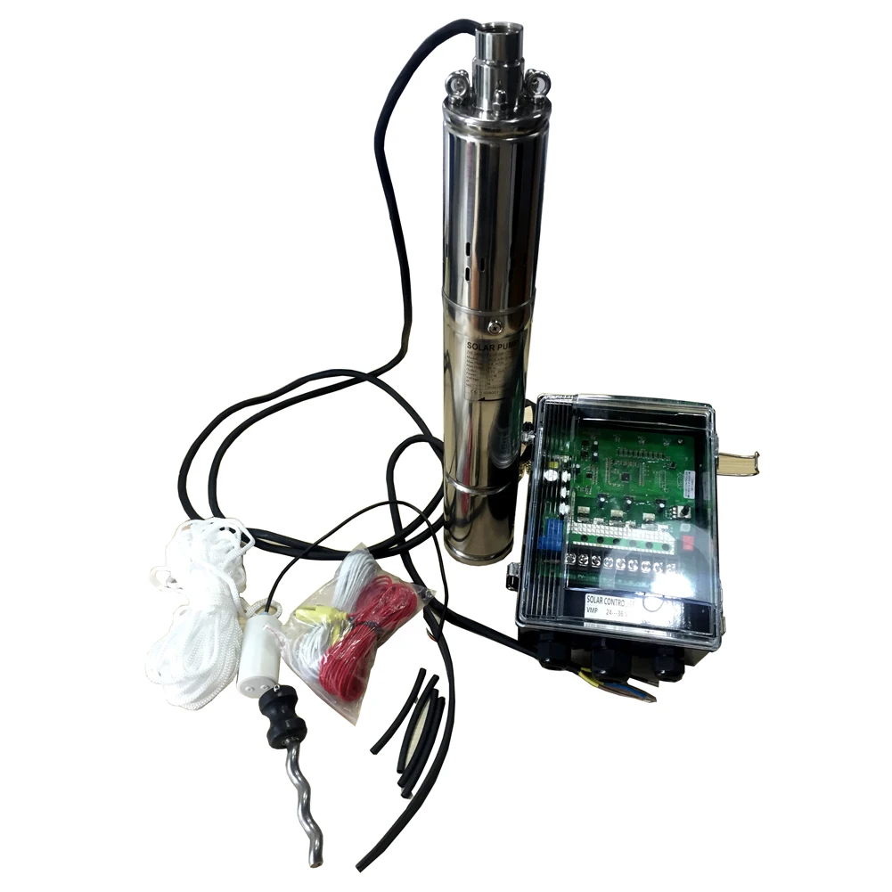 

DC 48V, 4 Inch Solar Powered Screw Deep Well Submersible Water Pump 262.5FT Max Lift,Stainless Steel