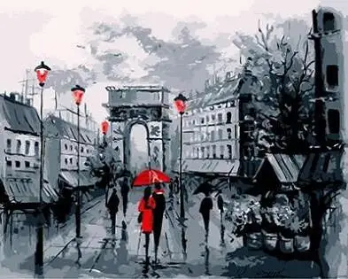 MaHuaf-W1504 triumphal arch Framed Acrylic Painting by Number kit digital canvas paintings for living room 40x50 