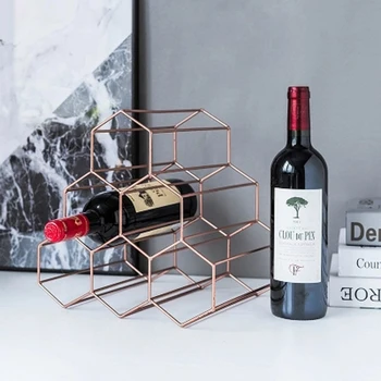 

Metal Creative Geometric Wine Rack Nordic Simple Household Grape Wine Rack Restaurant Living Room Bar Cabinet Display